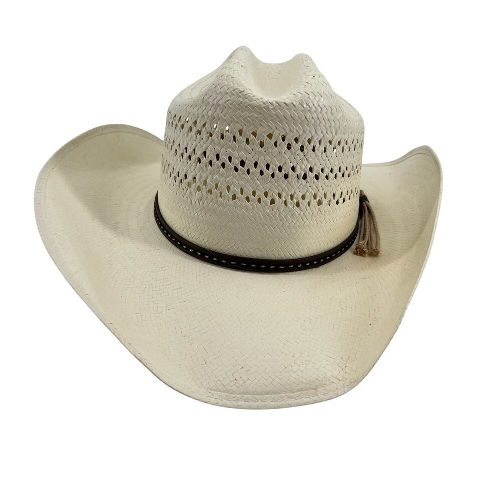 4X Bailey Straw Ashbey cowboy hat 7 3/8 Made in the USA Western neutral cowboy